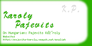 karoly pajevits business card